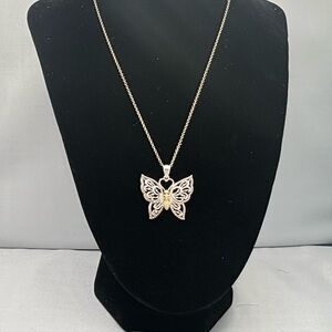 Silver Butterfly Pendant Necklace